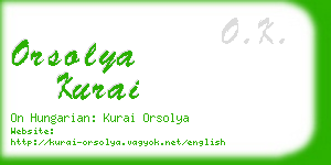 orsolya kurai business card